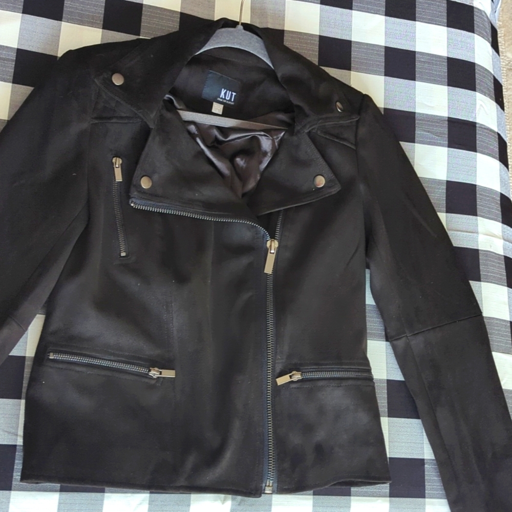 Woman's Kut from the Kloth faux suede moto jacket. Size Small